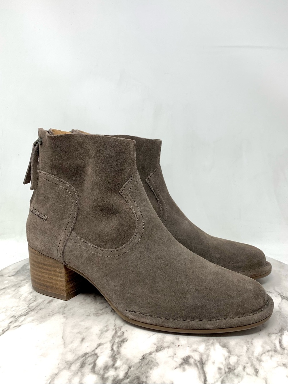 UGG Bandera Taupe Suede Ankle Boots 7 Comfort Bohemian Cottagecore Festival